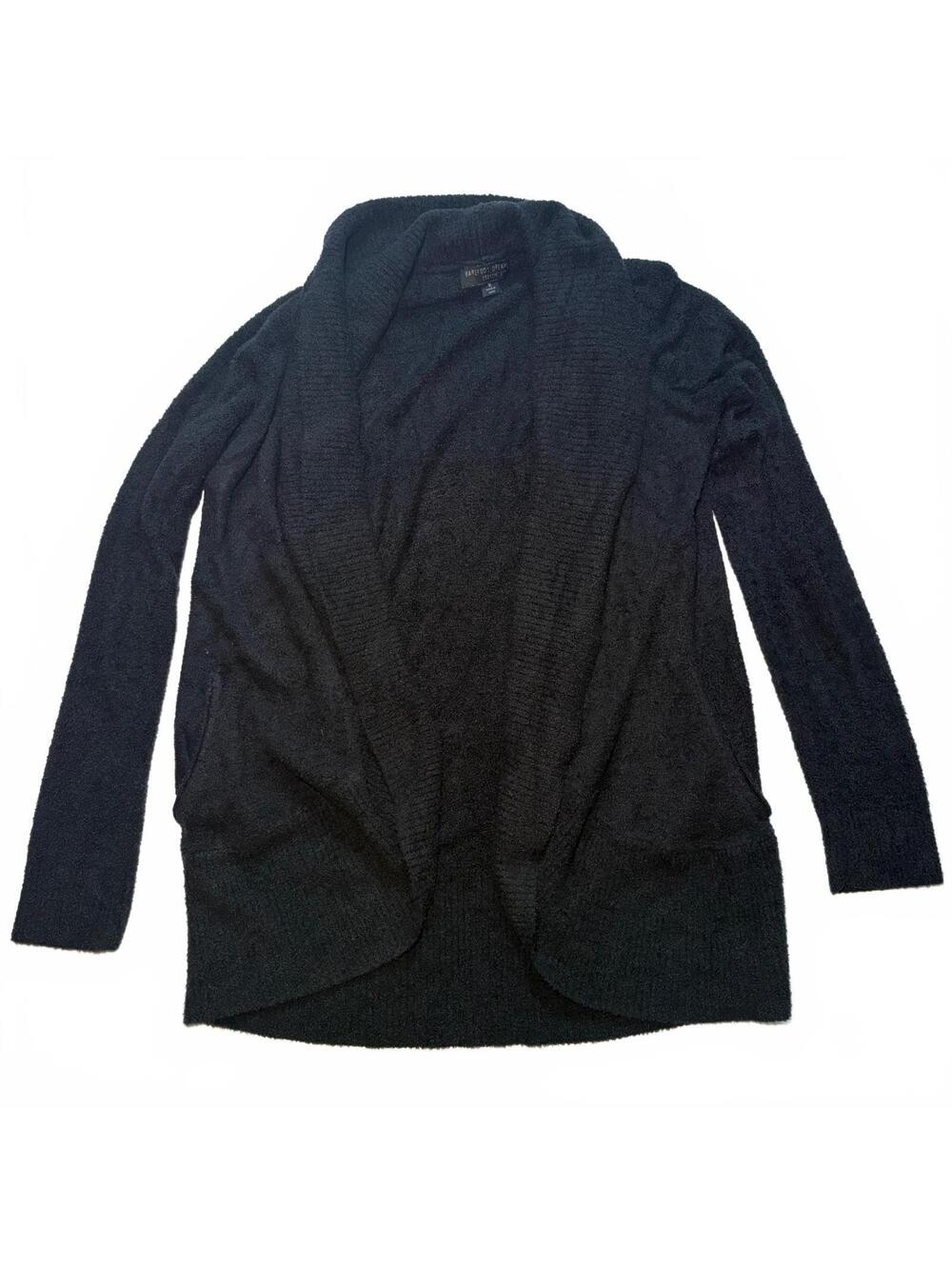 Barefoot Dreams CozyChic Lite Black Open Cardigan Sweater Medium